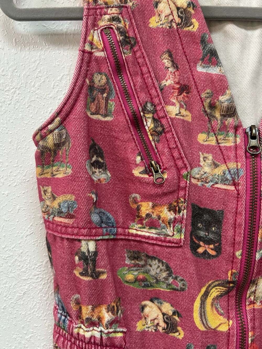 Rachel Antonoff Pink Novelty Print Animal Collectibles Jumpsuit Romper Size 2 - Picture 4 of 14
